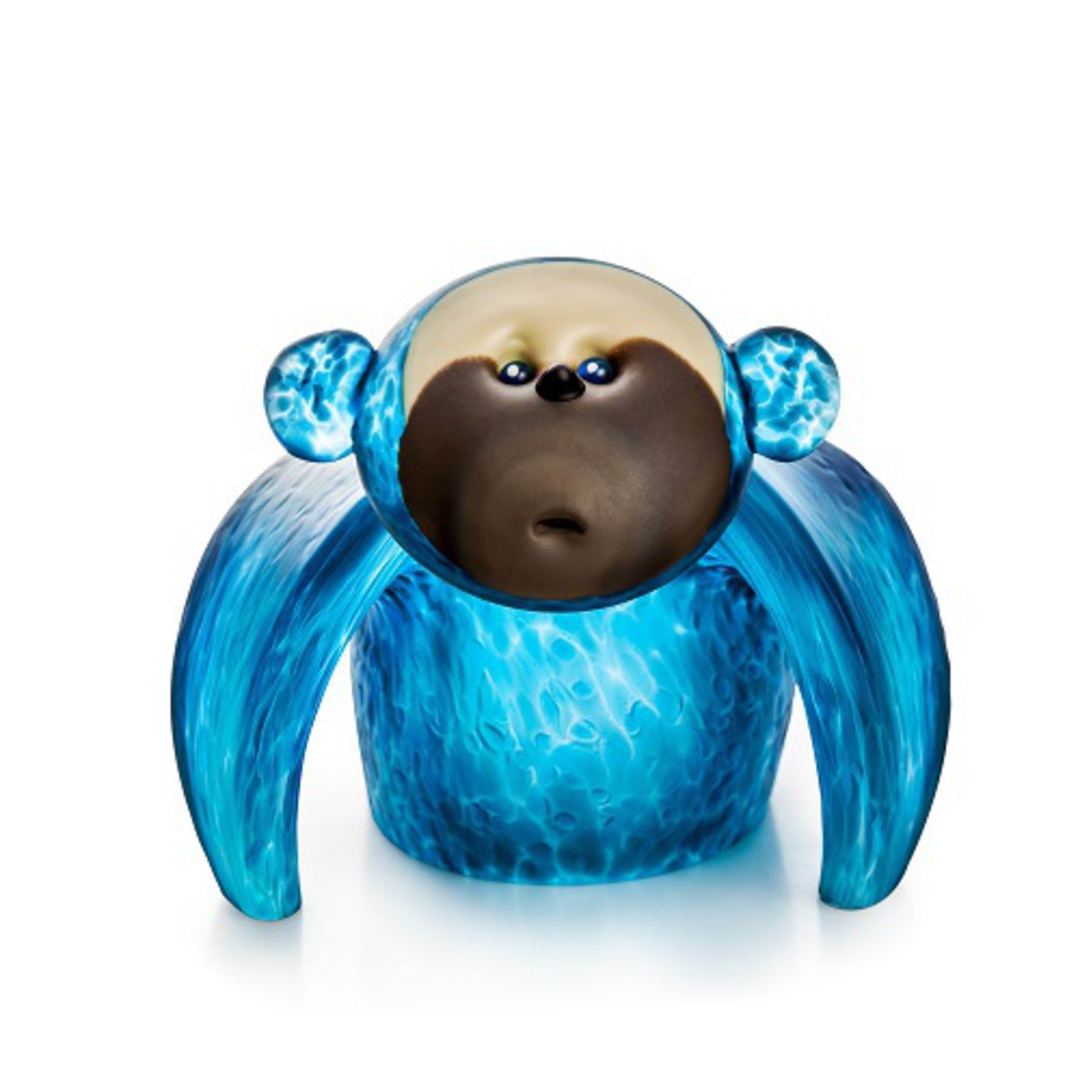 Artglass Monkey Object Large Blue image 0
